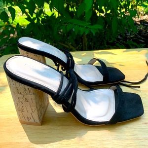 Fashion Nova Wrap around Strap Heeled Sandals.